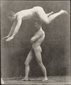 Plate 522 A: Jumping. B: Handspring. C, D: Somersault. E: Springing over a man's back — figure reference